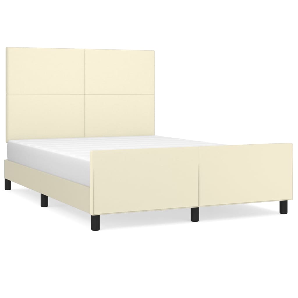 Cadre de lit sans matelas crème 140x190 cm similicuir - XIOS