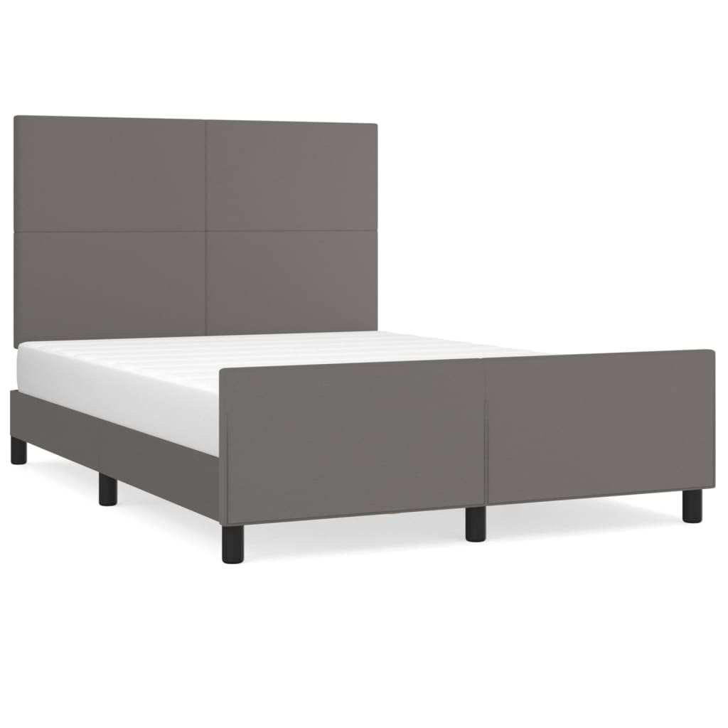 Cadre de lit sans matelas gris 140x190 cm similicuir - XIOS