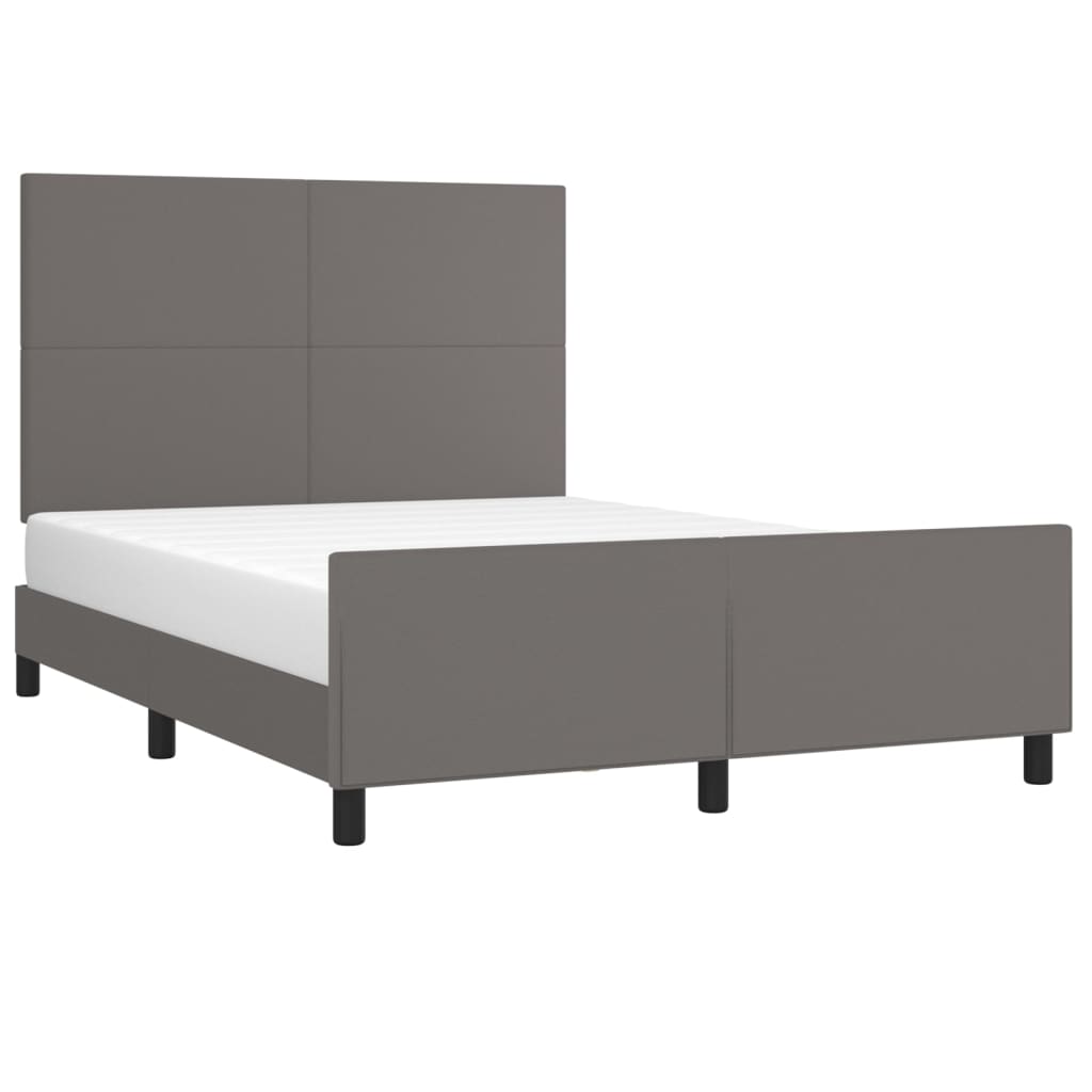 Cadre de lit sans matelas gris 140x190 cm similicuir - XIOS