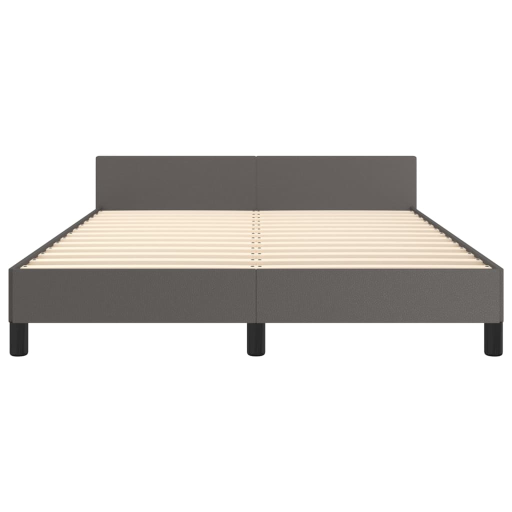 Cadre de lit sans matelas gris 140x190 cm similicuir - XIOS