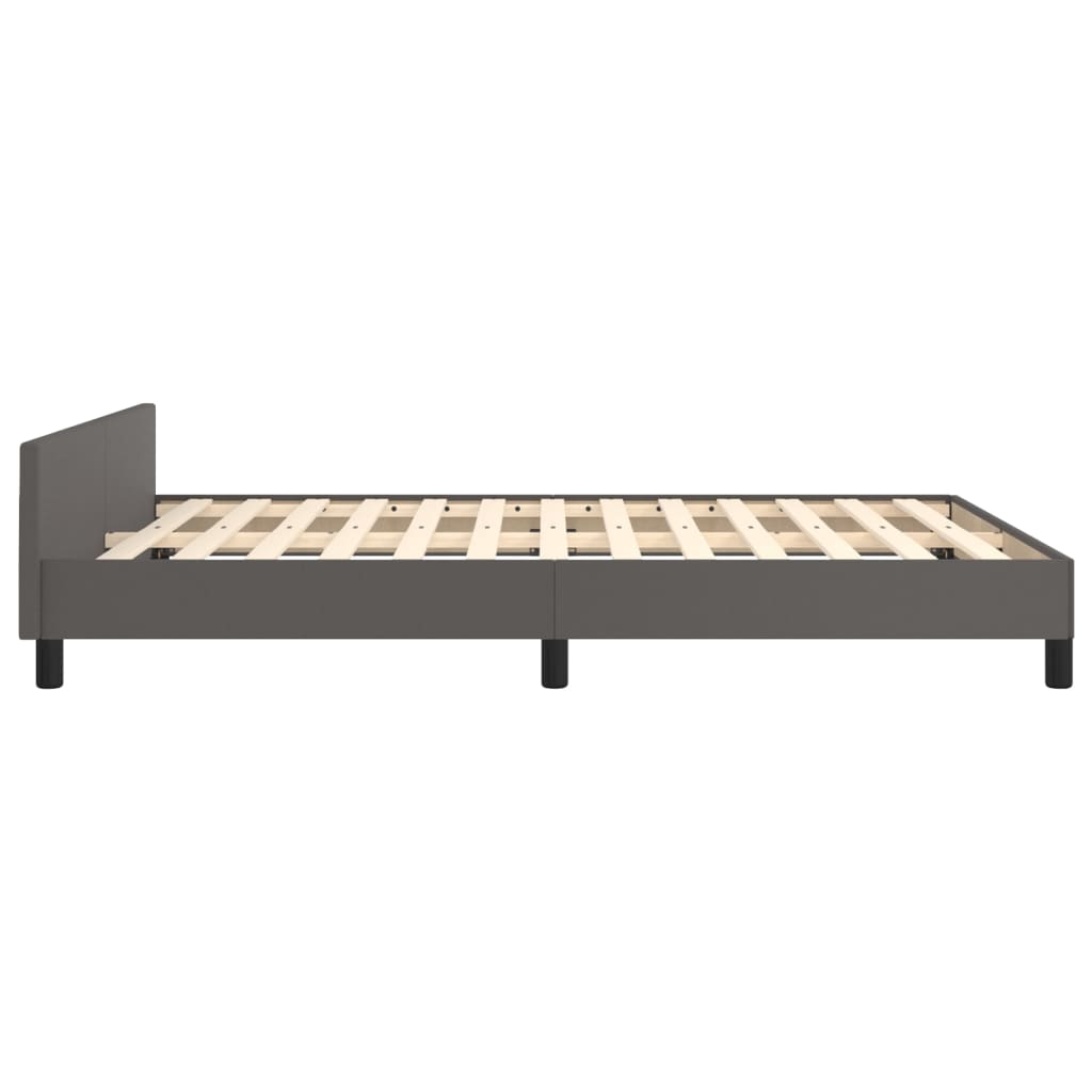 Cadre de lit sans matelas gris 140x190 cm similicuir - XIOS