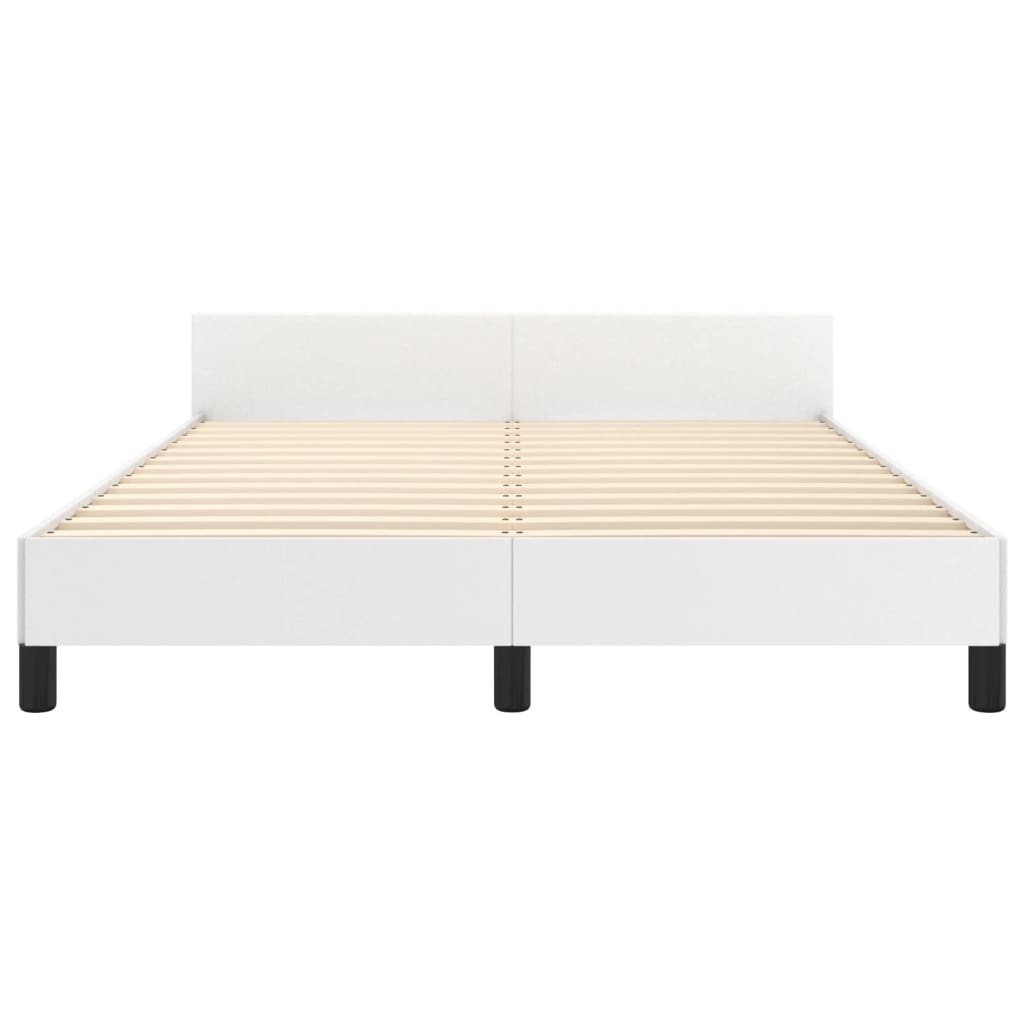 Cadre de lit sans matelas blanc 140x200 cm similicuir - XIOS
