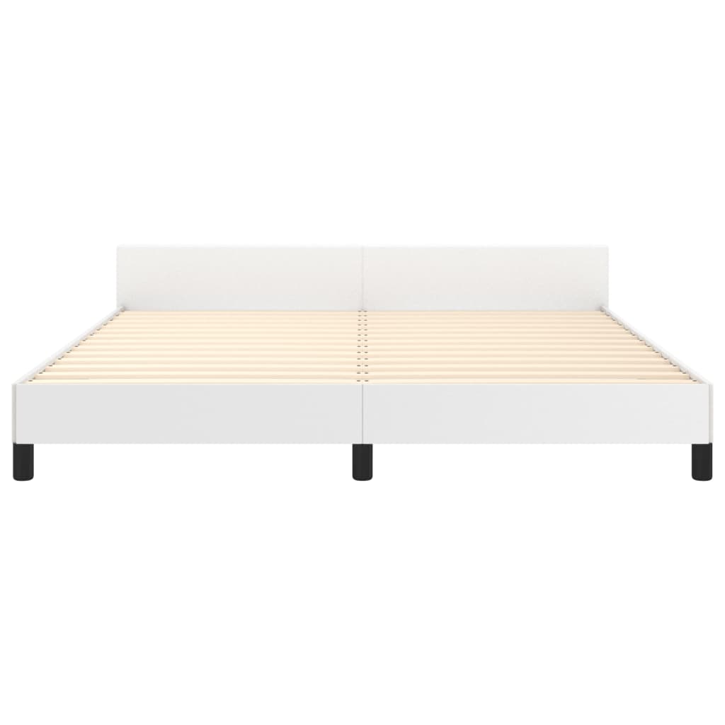 Cadre de lit sans matelas blanc 160x200 cm similicuir - XIOS
