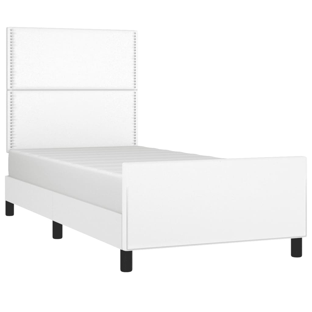 Cadre de lit sans matelas blanc 90x190 cm similicuir - XIOS