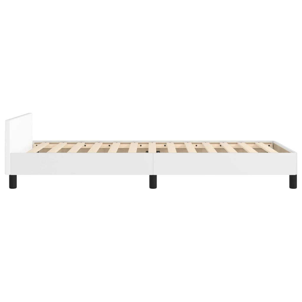 Cadre de lit sans matelas blanc 90x190 cm similicuir - XIOS