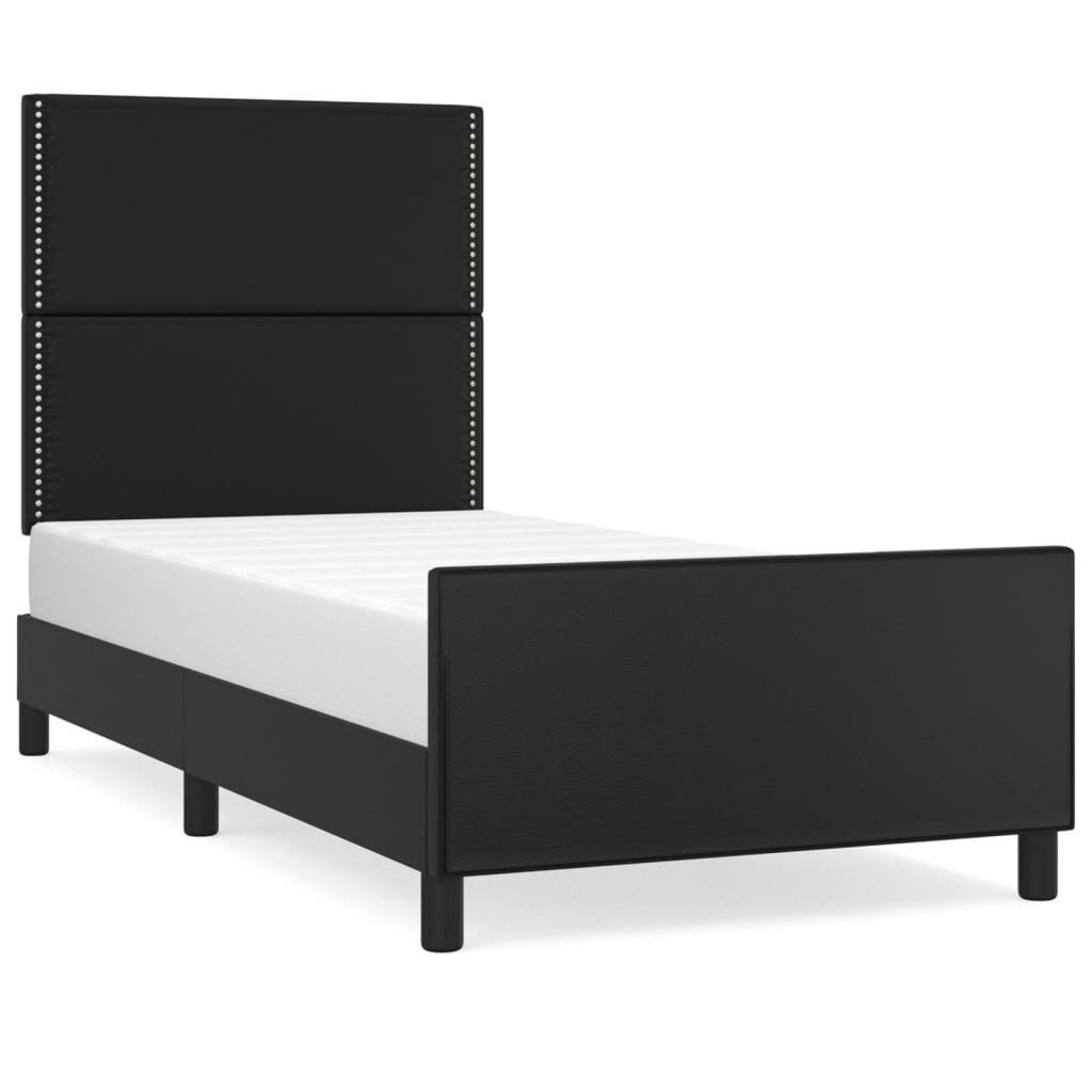 Cadre de lit sans matelas noir 90x200 cm similicuir - XIOS