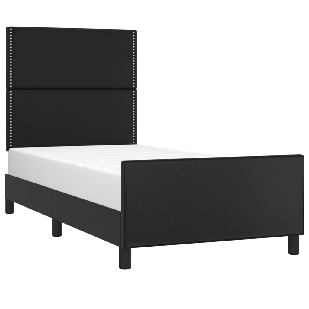 Cadre de lit sans matelas noir 90x200 cm similicuir - XIOS