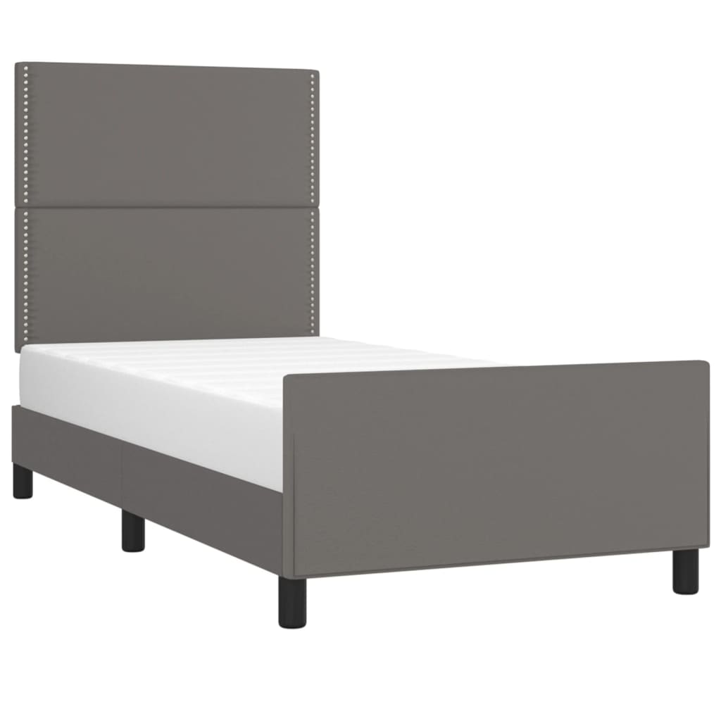 Cadre de lit sans matelas gris 100x200 cm similicuir - XIOS