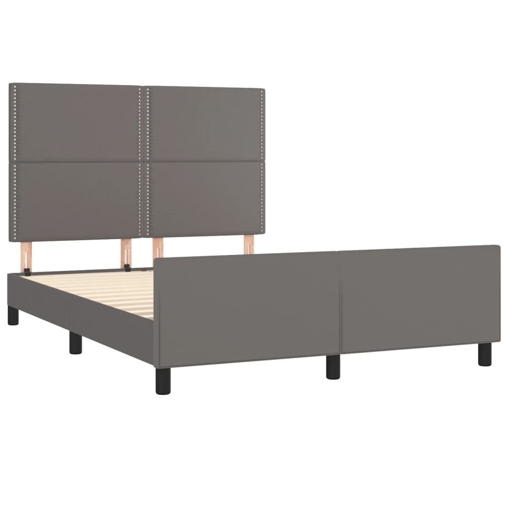 Cadre de lit sans matelas gris 140x190 cm similicuir - XIOS
