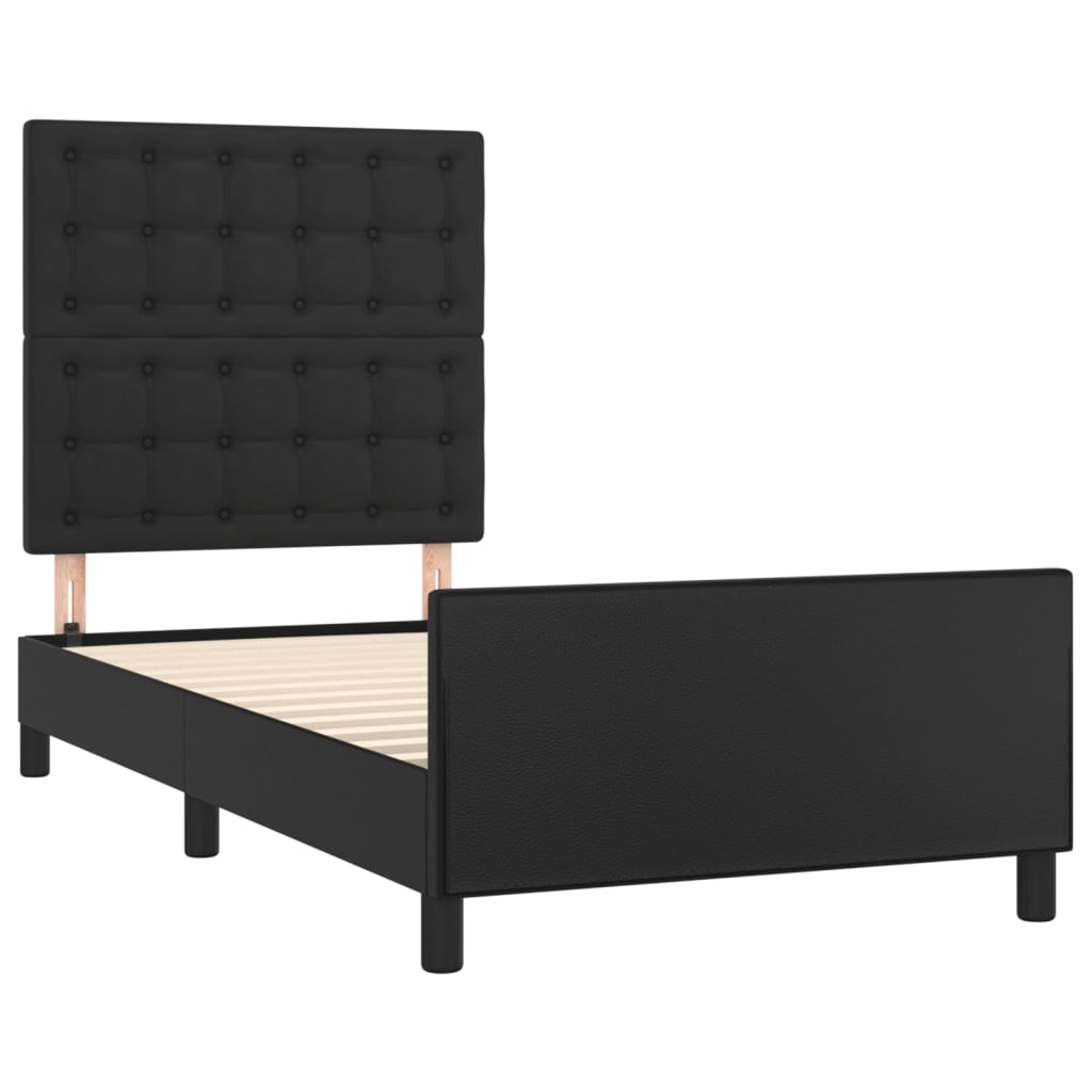 Cadre de lit sans matelas noir 80x200 cm similicuir - XIOS