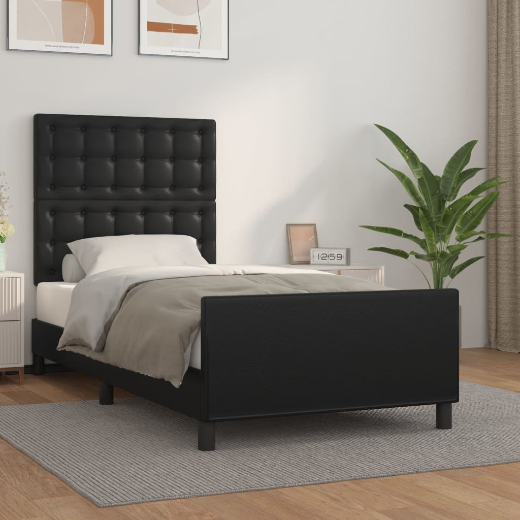 Cadre de lit sans matelas noir 80x200 cm similicuir - XIOS