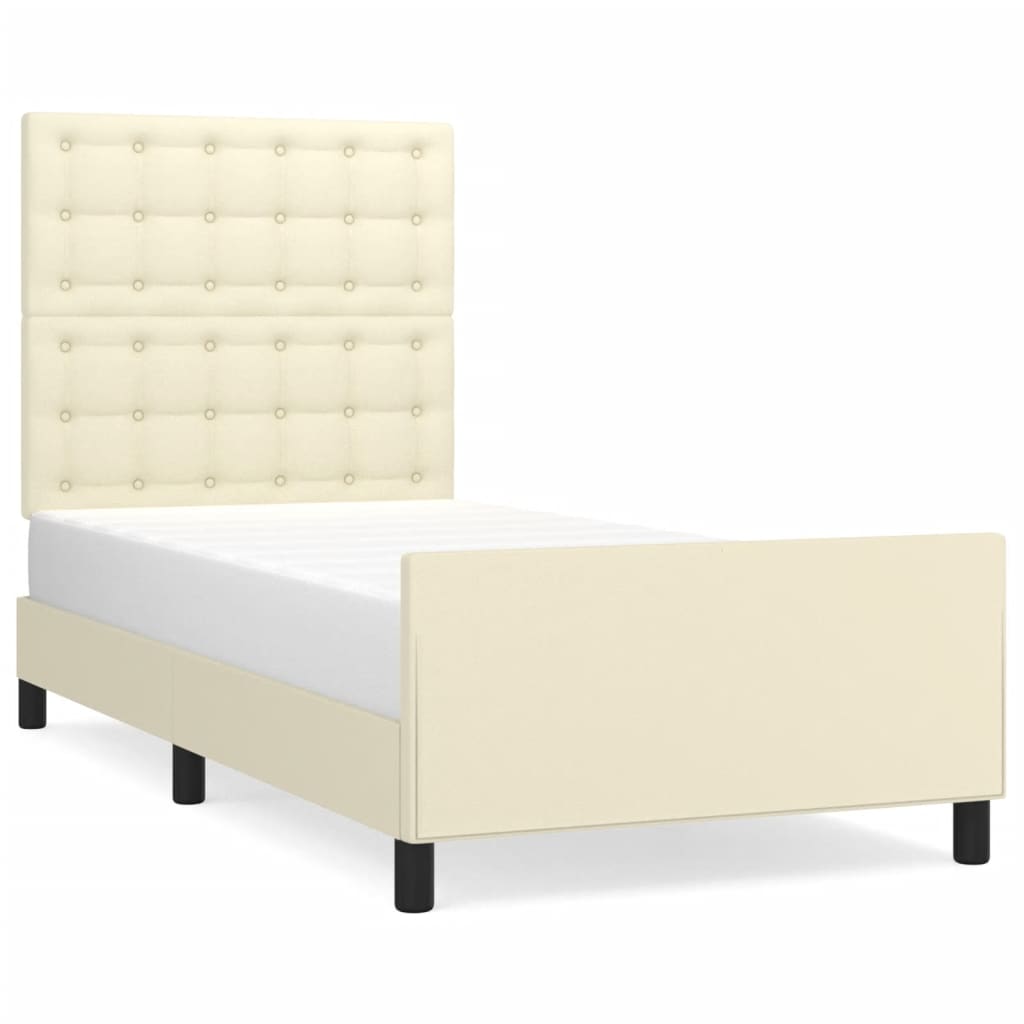 Cadre de lit sans matelas crème 80x200 cm similicuir