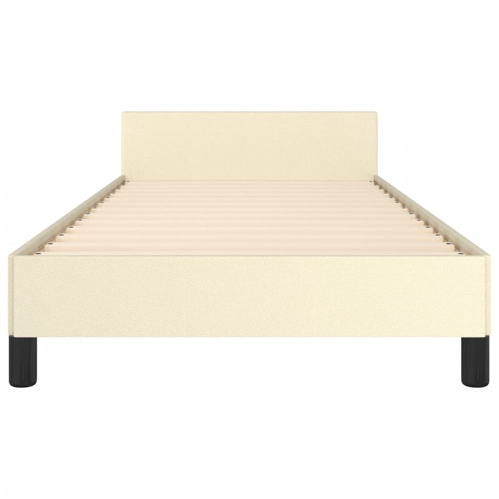 Cadre de lit sans matelas crème 80x200 cm similicuir