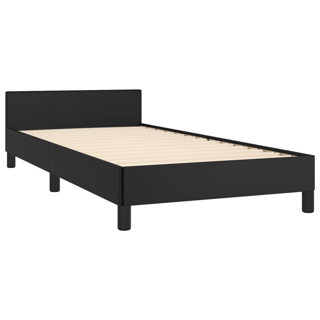 Cadre de lit sans matelas noir 90x190 cm similicuir - XIOS