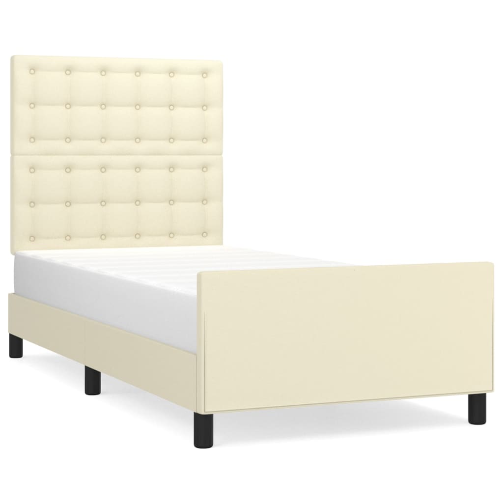 Cadre de lit sans matelas crème 90x190 cm similicuir - XIOS