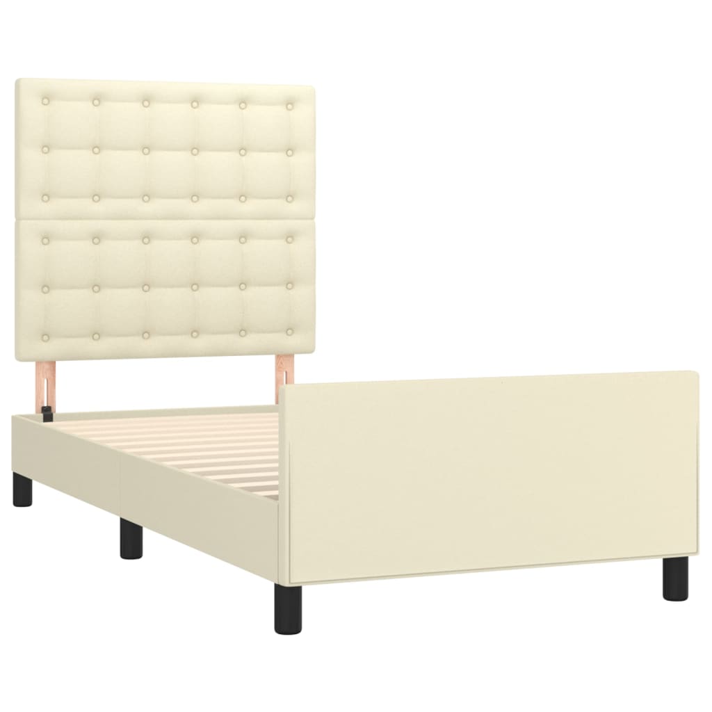Cadre de lit sans matelas crème 90x190 cm similicuir - XIOS