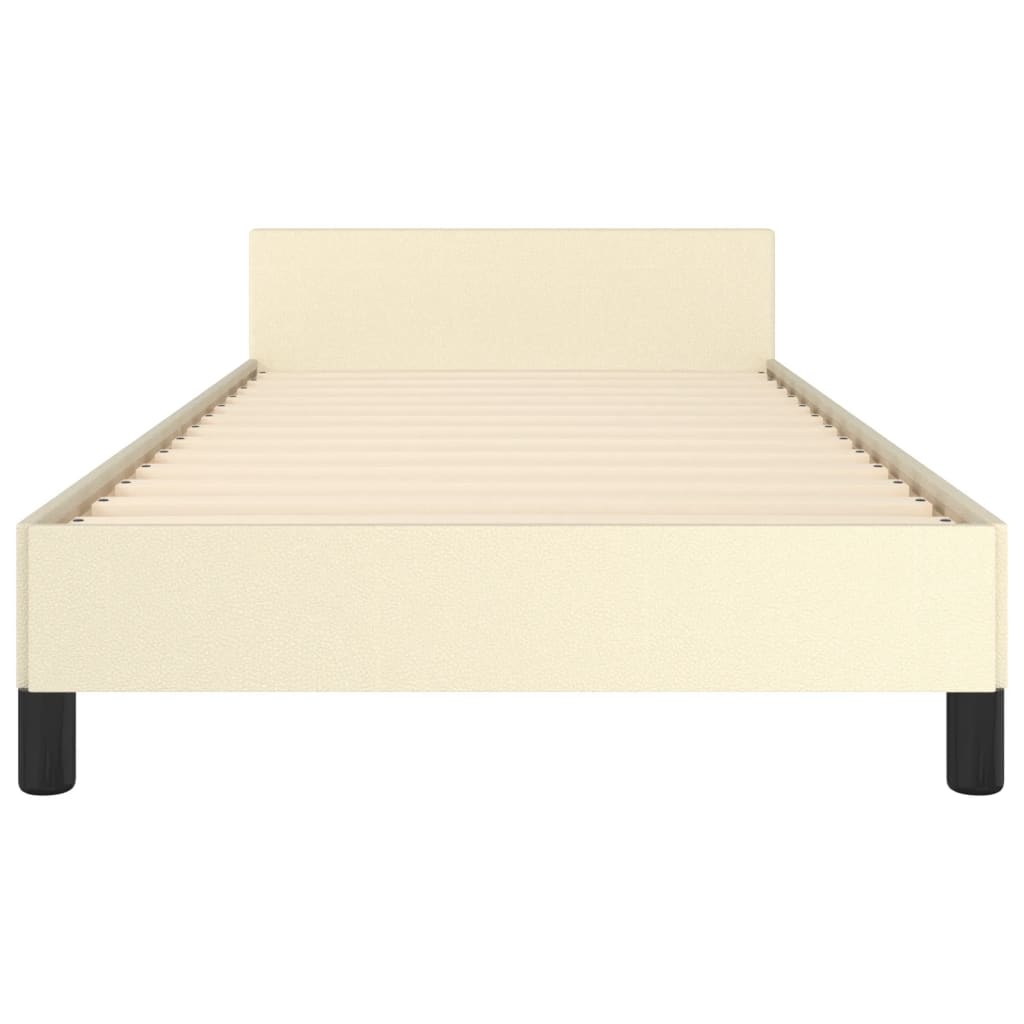 Cadre de lit sans matelas crème 90x190 cm similicuir - XIOS