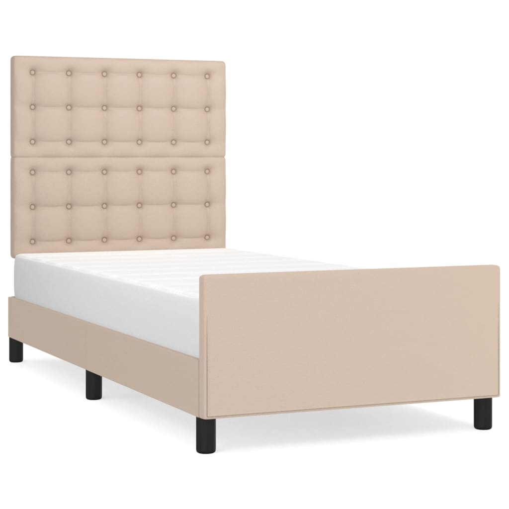 Cadre de lit sans matelas cappuccino 90x190 cm similicuir - XIOS