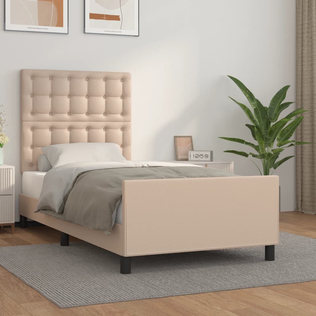 Cadre de lit sans matelas cappuccino 90x190 cm similicuir - XIOS