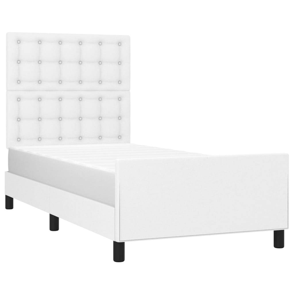 Cadre de lit sans matelas blanc 90x200 cm similicuir - XIOS