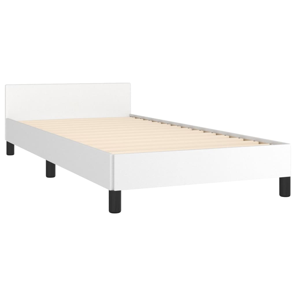 Cadre de lit sans matelas blanc 90x200 cm similicuir - XIOS