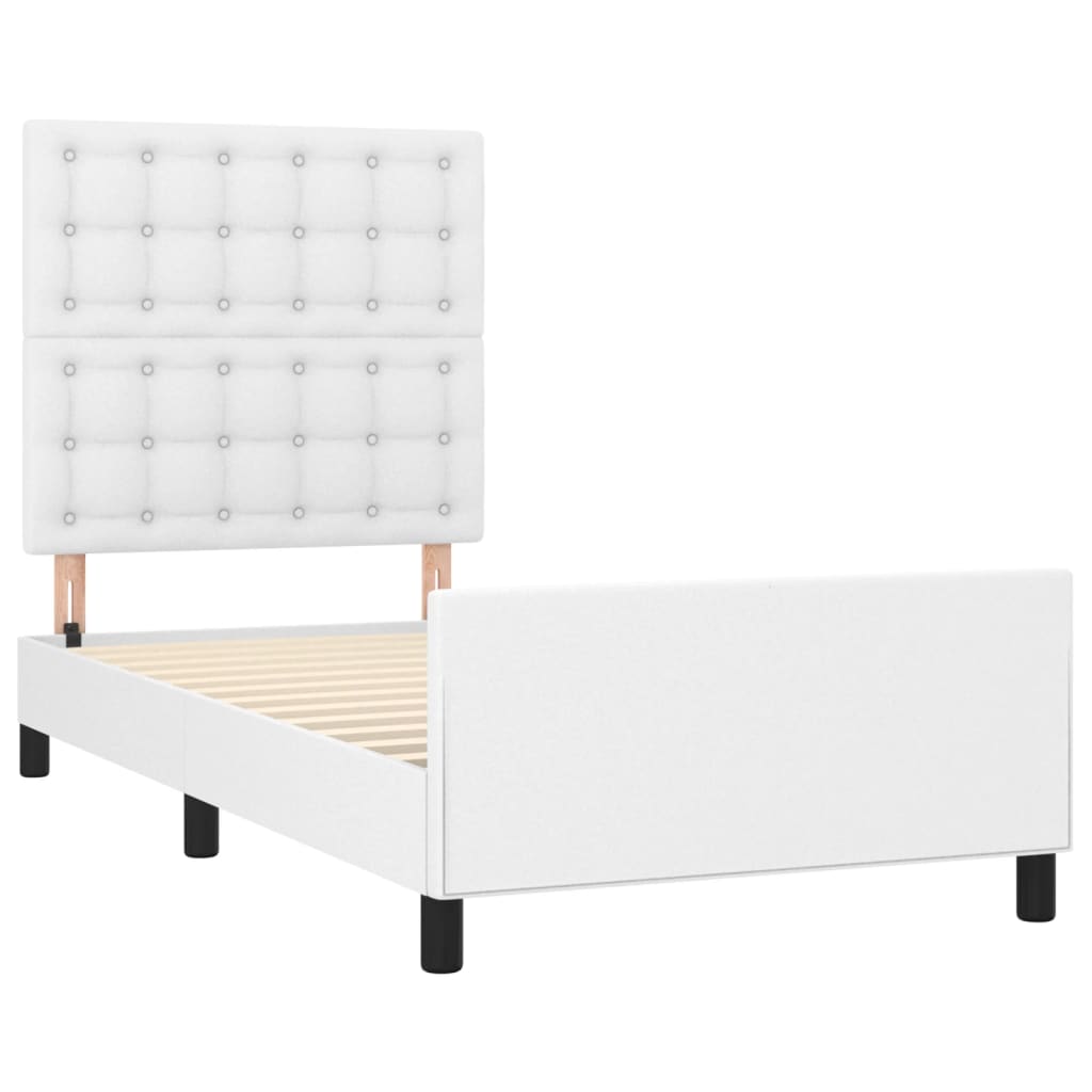 Cadre de lit sans matelas blanc 100x200 cm similicuir - XIOS