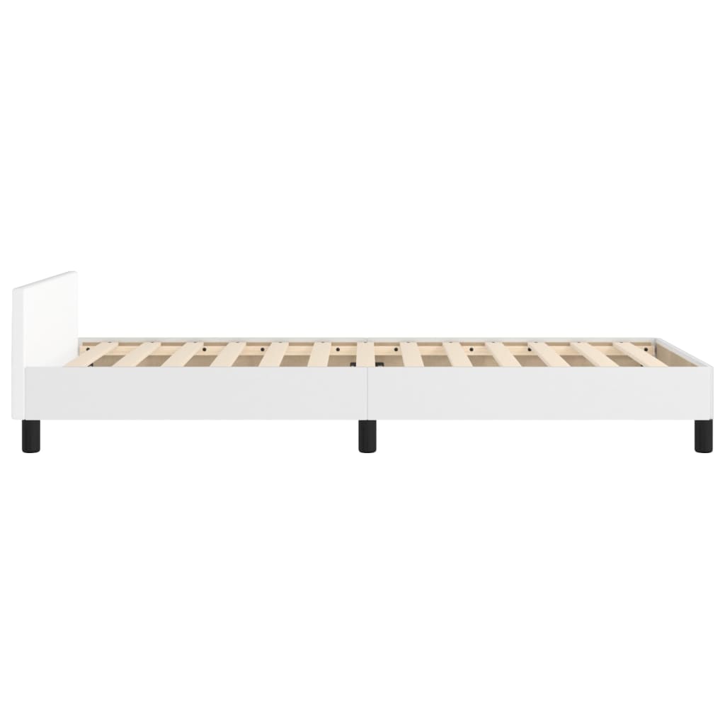 Cadre de lit sans matelas blanc 100x200 cm similicuir - XIOS