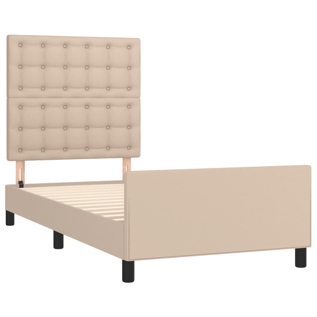 Cadre de lit sans matelas cappuccino 100x200 cm similicuir - XIOS