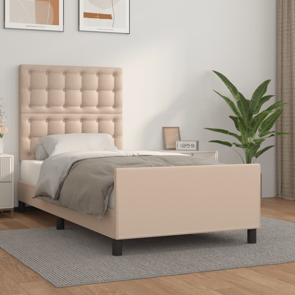 Cadre de lit sans matelas cappuccino 100x200 cm similicuir - XIOS