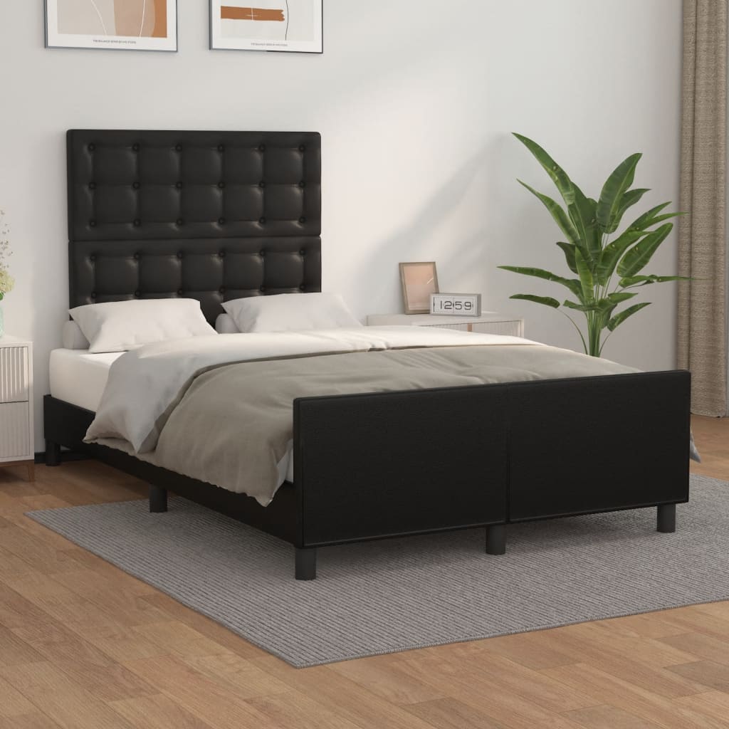 Cadre de lit sans matelas noir 120x200 cm similicuir - XIOS