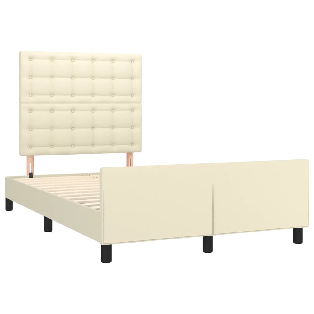 Cadre de lit avec tête de lit Crème 120x200 cm Similicuir - XIOS