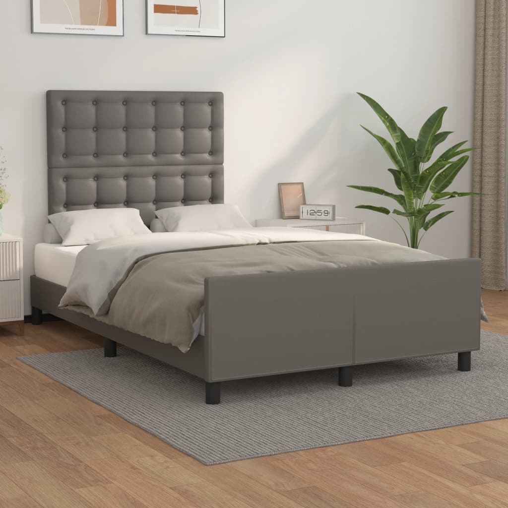 Cadre de lit sans matelas gris 120x200 cm similicuir - XIOS