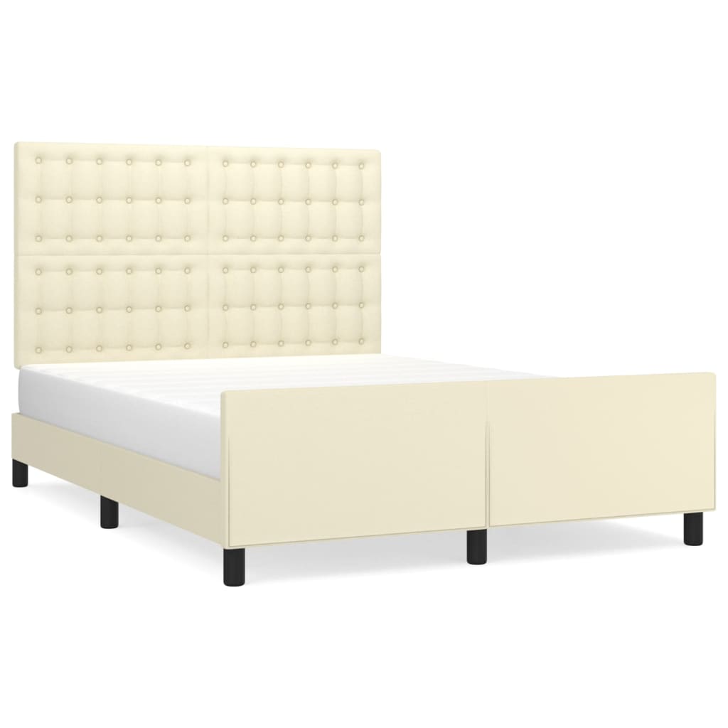 Cadre de lit sans matelas crème 140x190 cm similicuir - XIOS