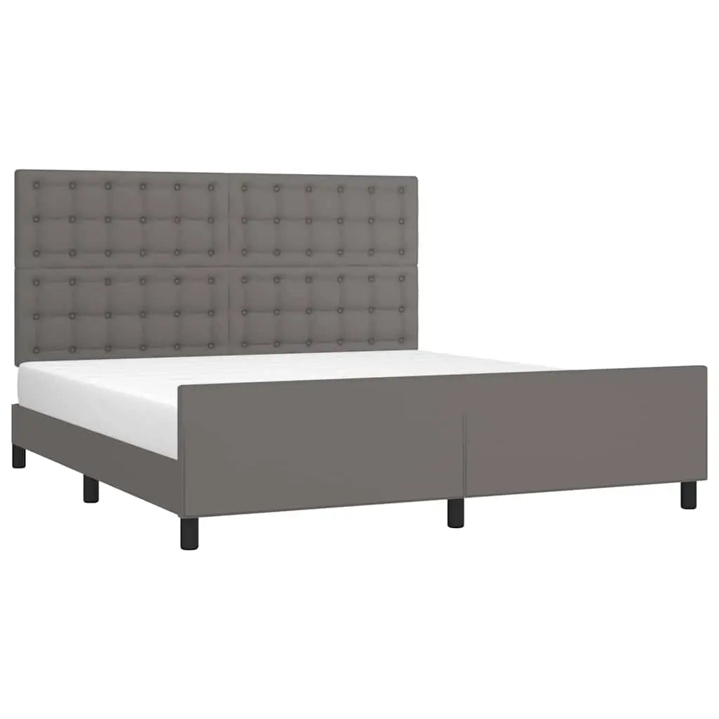 Cadre de lit sans matelas gris 160x200 cm similicuir - XIOS