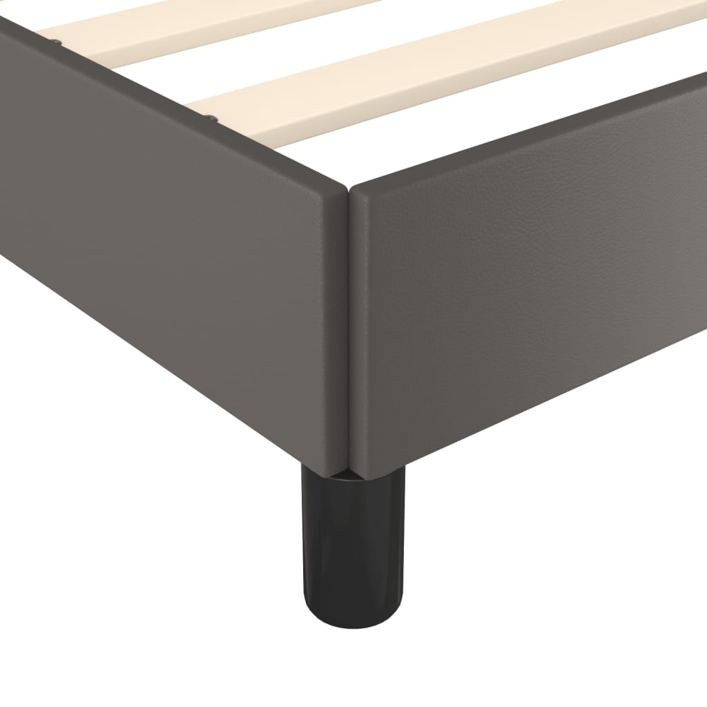 Cadre de lit sans matelas gris similicuir - XIOS