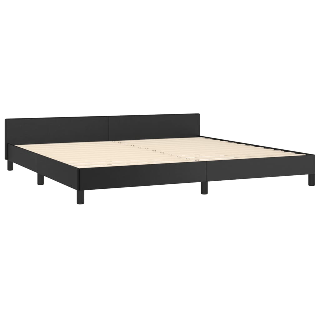 Cadre de lit sans matelas noir 200x200 cm similicuir - XIOS