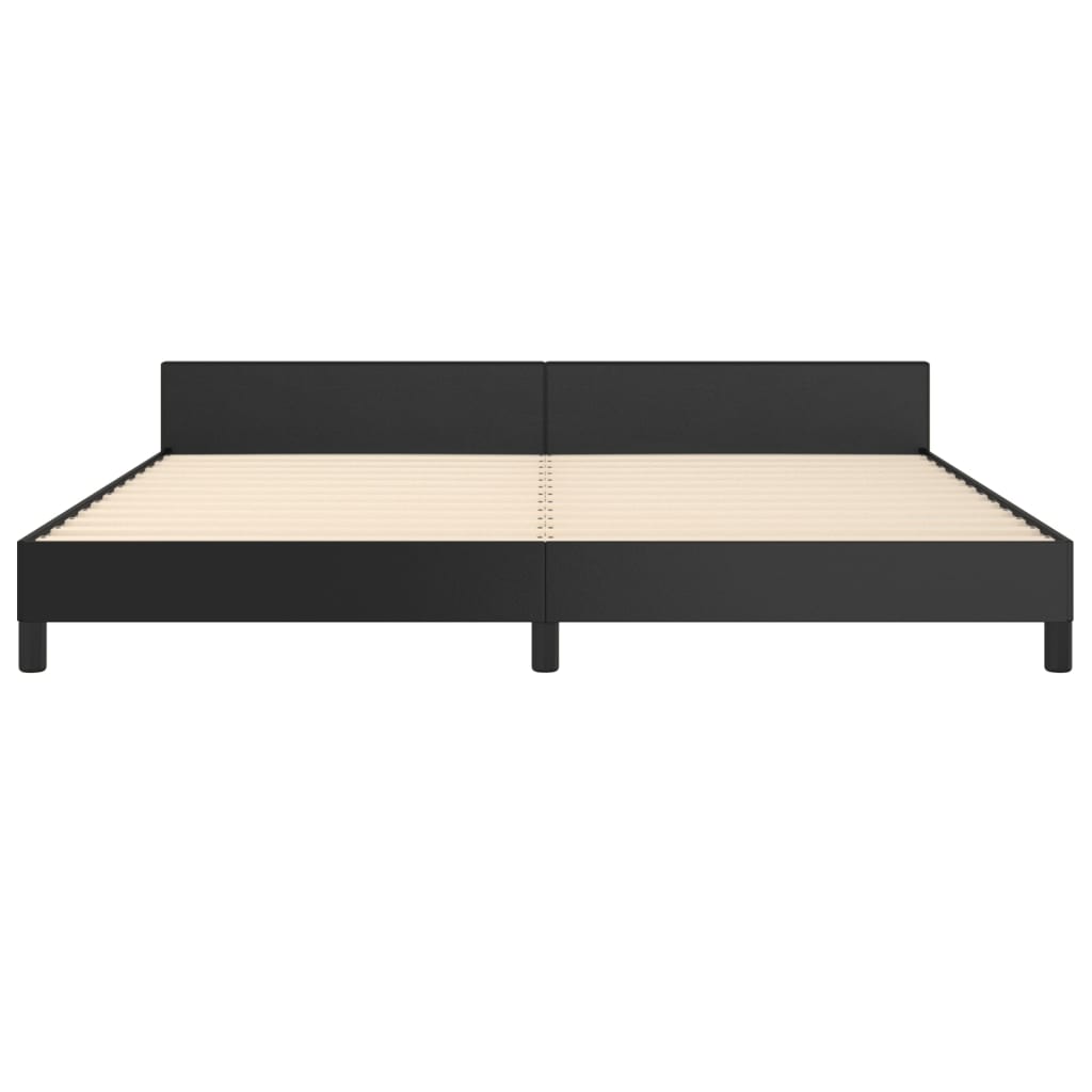 Cadre de lit sans matelas noir 200x200 cm similicuir - XIOS