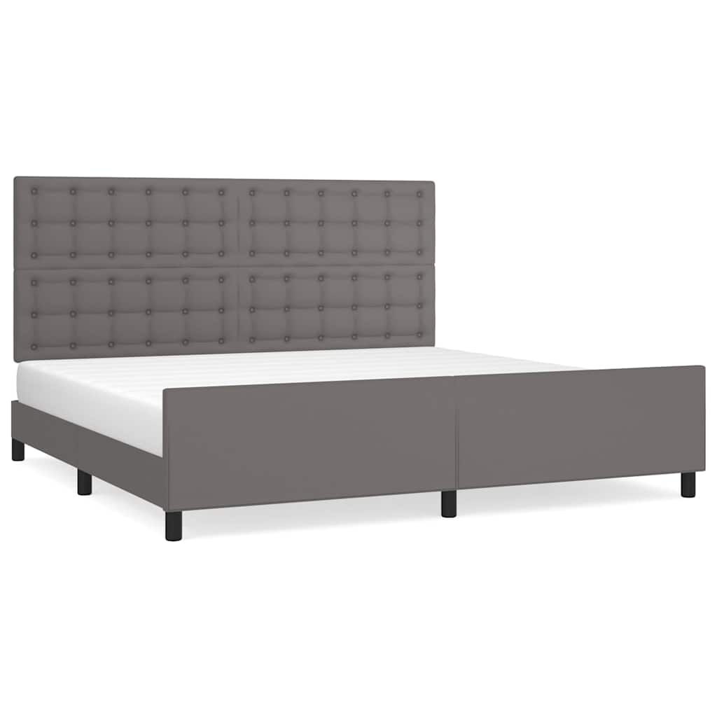 Cadre de lit sans matelas gris 200x200 cm similicuir - XIOS