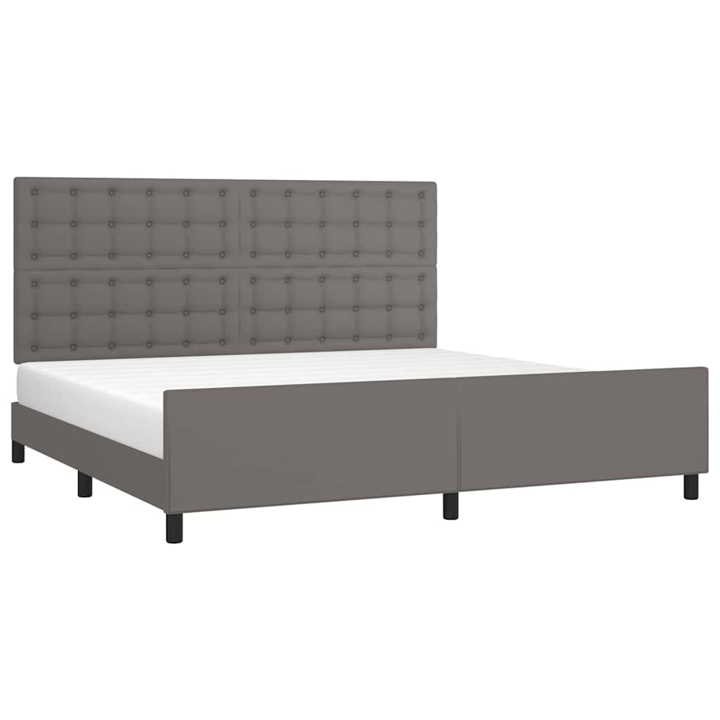 Cadre de lit sans matelas gris 200x200 cm similicuir - XIOS