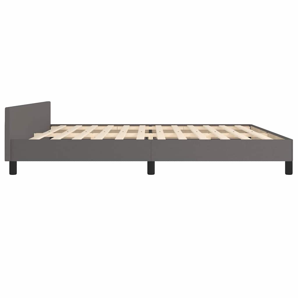 Cadre de lit sans matelas gris 200x200 cm similicuir - XIOS