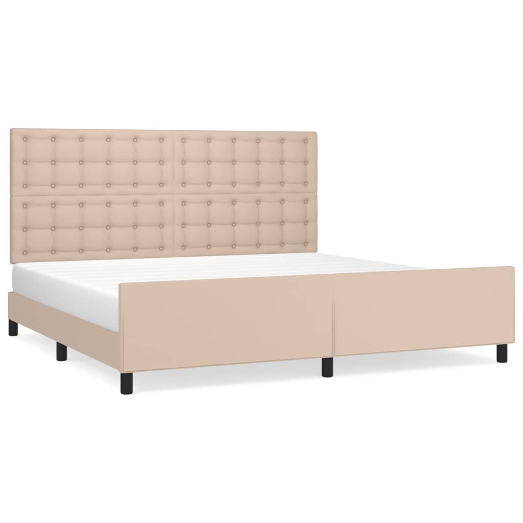 Cadre de lit sans matelas cappuccino 200x200 cm similicuir - XIOS
