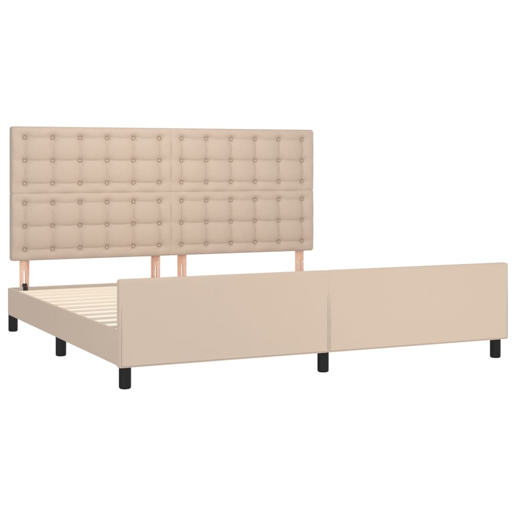 Cadre de lit sans matelas cappuccino 200x200 cm similicuir - XIOS