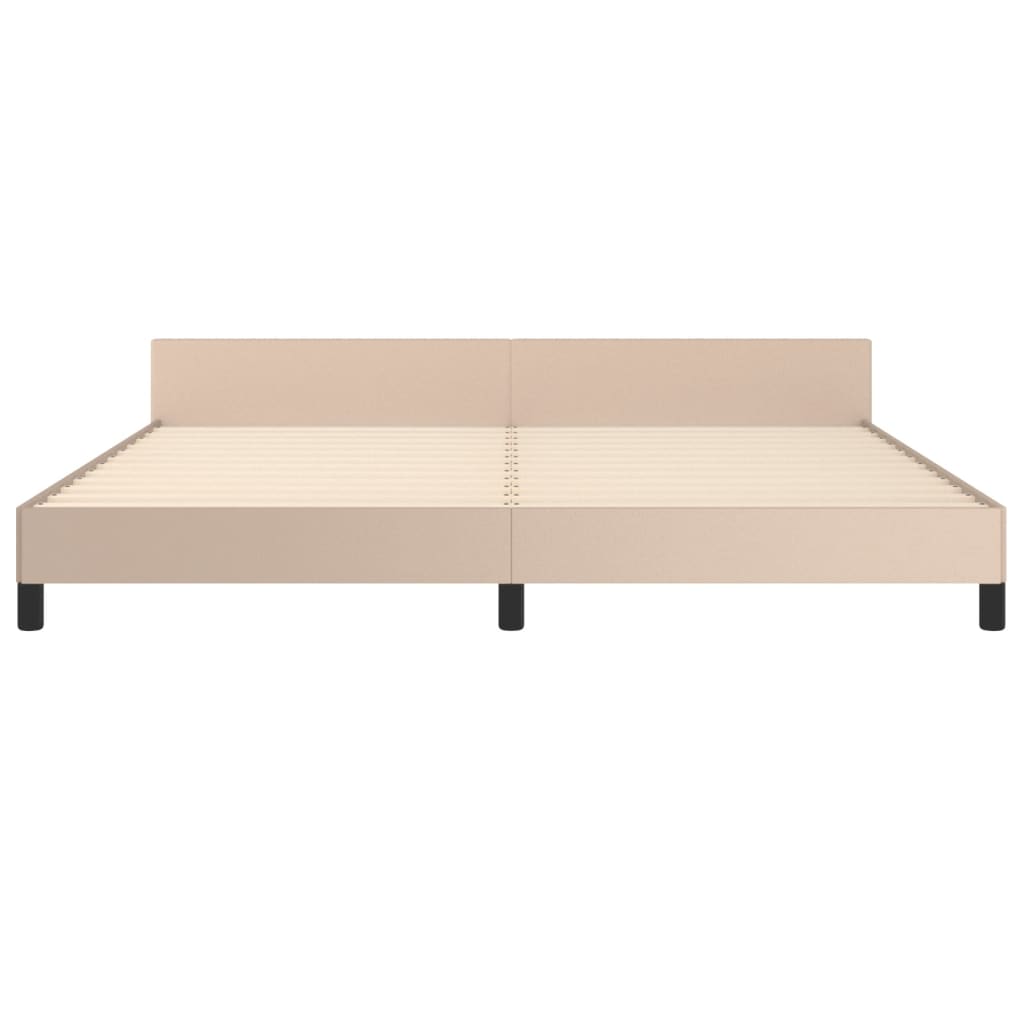 Cadre de lit sans matelas cappuccino 200x200 cm similicuir - XIOS