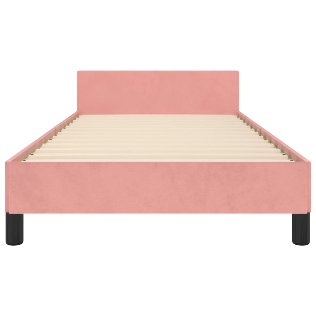 Cadre de lit sans matelas rose 80x200 cm velours - XIOS