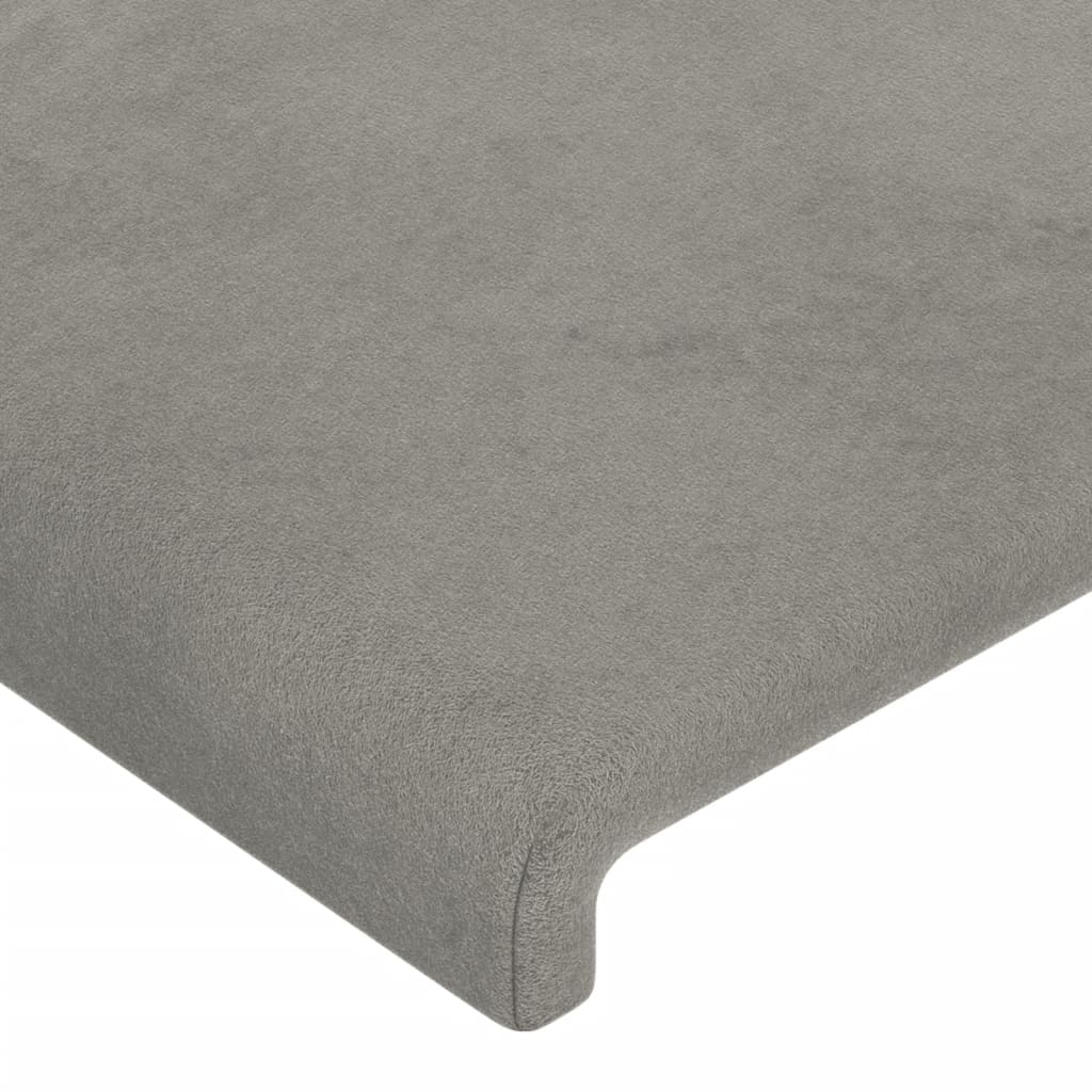 Cadre de lit sans matelas gris clair 90x190 cm velours - XIOS