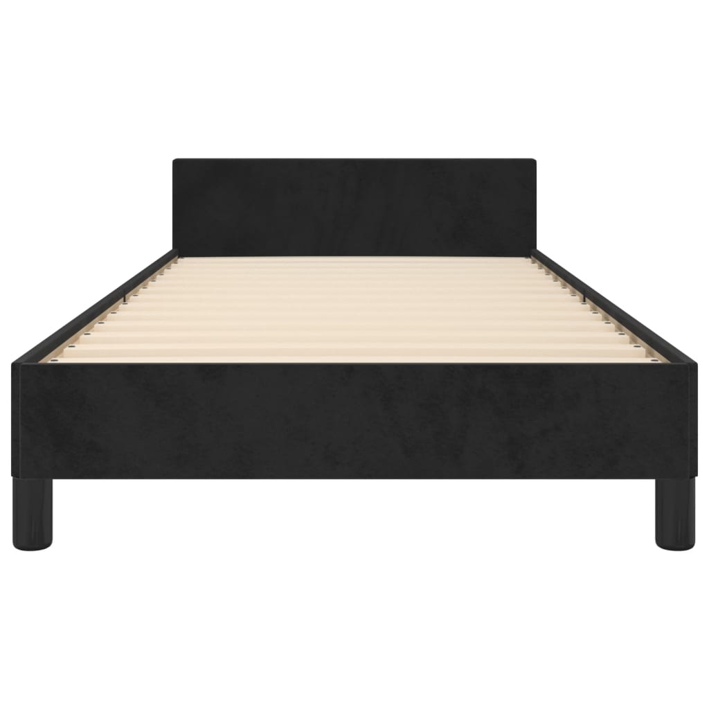Cadre de lit sans matelas noir 90x190 cm velours - XIOS