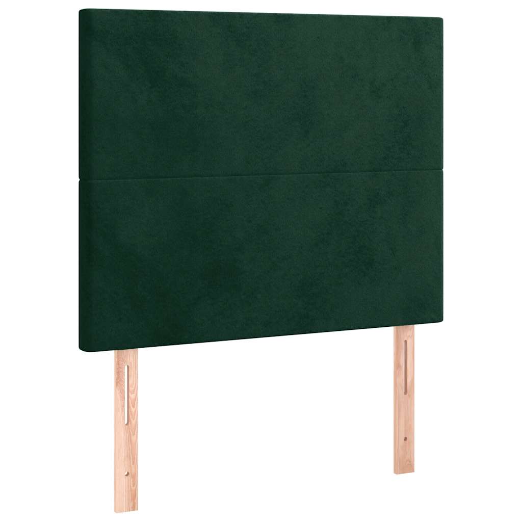 Cadre de lit sans matelas vert foncé 90x190 cm velours - XIOS