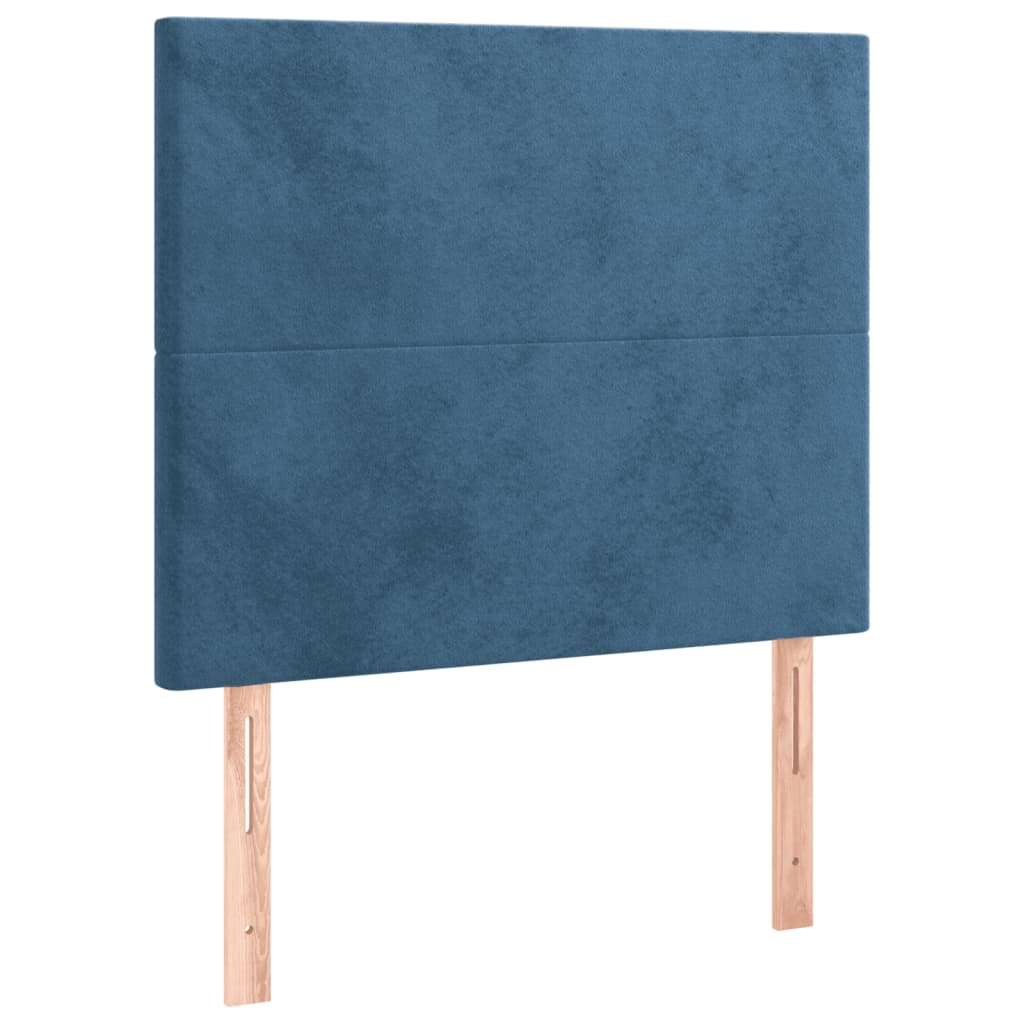 Cadre de lit sans matelas bleu foncé 90x190 cm velours - XIOS
