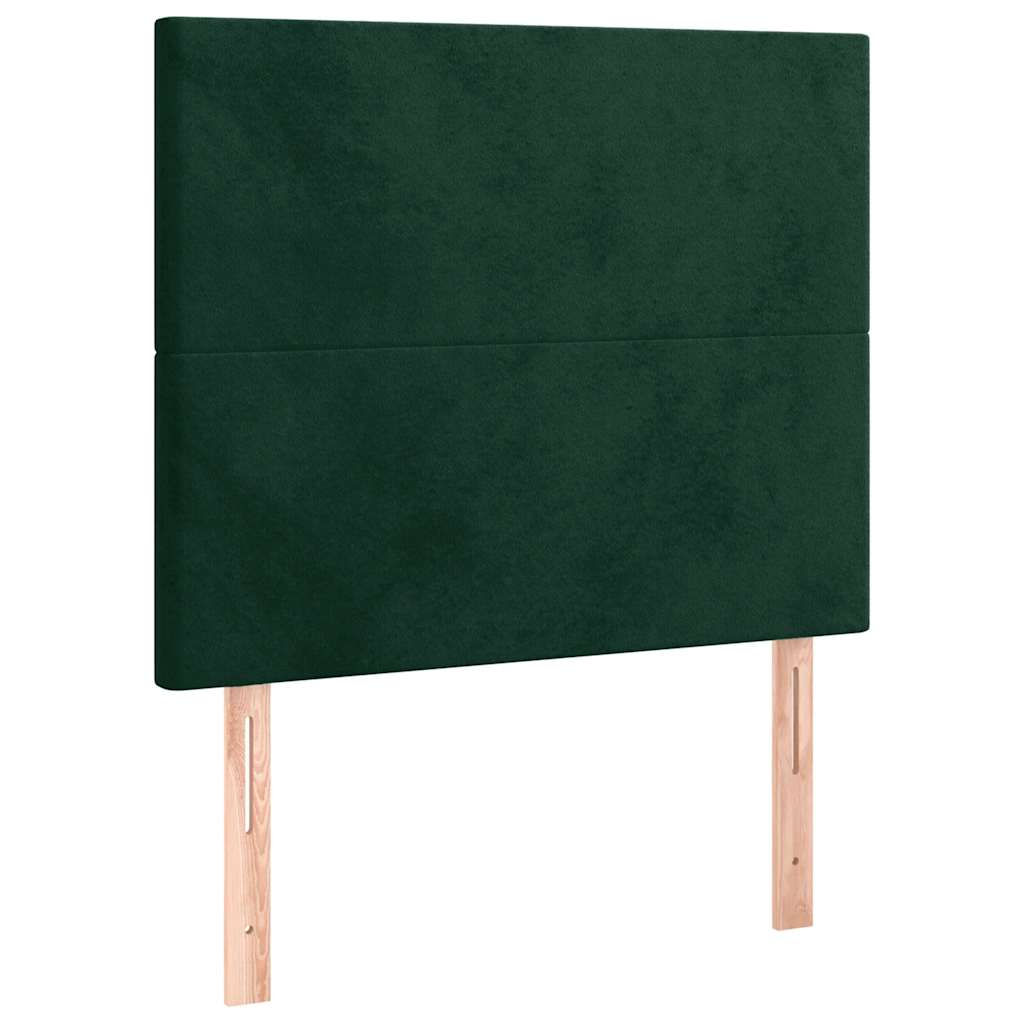 Cadre de lit sans matelas vert foncé 90x200 cm velours - XIOS
