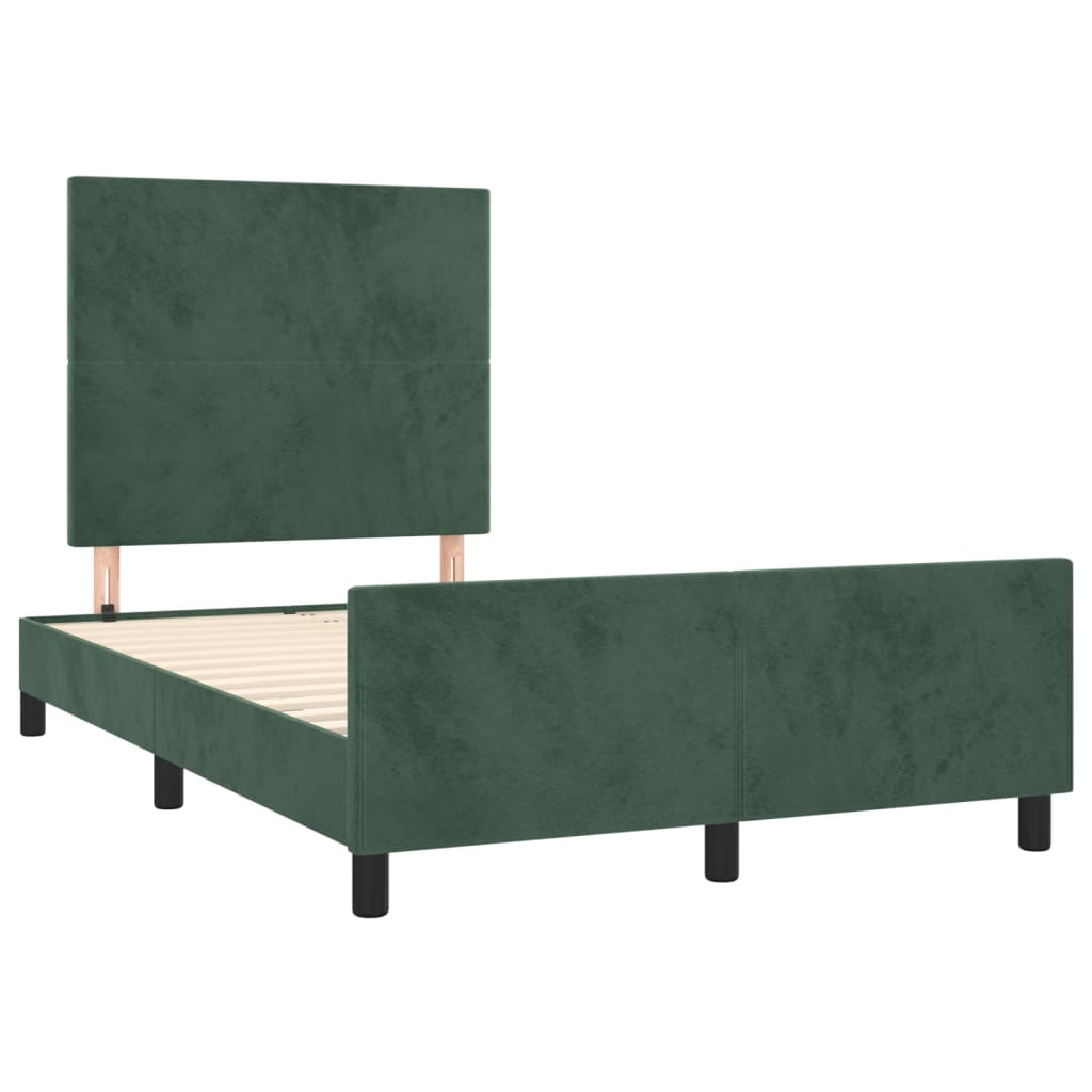 Cadre de lit sans matelas vert foncé 120x200 cm velours - XIOS
